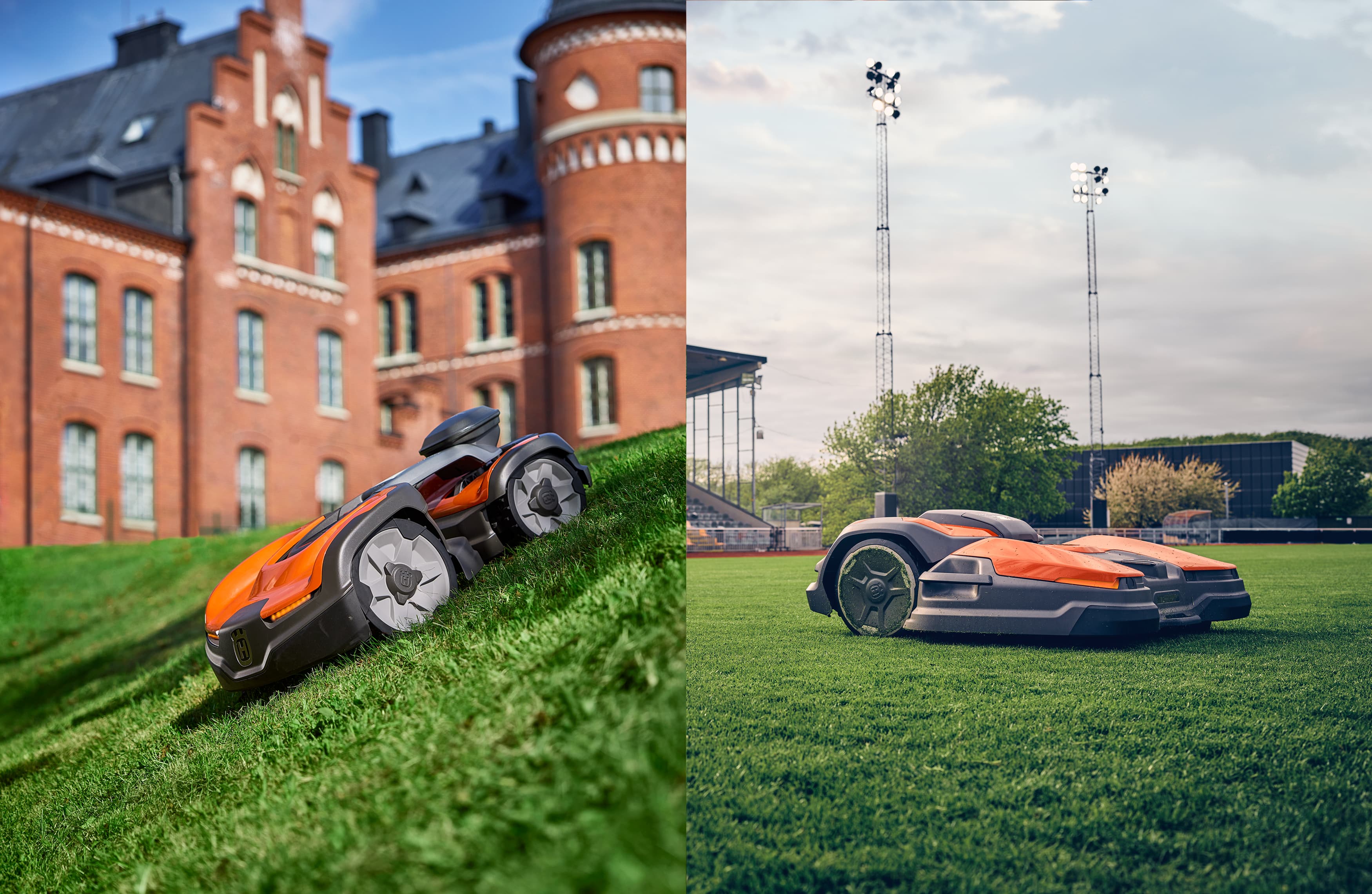 Husqvarna Fleet Services™ gives you full control of the mower with the possibility to monitor, control and analyze your entire fleet of products from your smartphone, tablet or laptop. You can overview the status and exact location, command them to start/stop or group-command them to park at storm warnings or in case of thunder. Settings and cutting heights are adjusted easily. Receive alarms and track the mower’s position in case of theft – from everywhere.
Support required from Automower Connect during installation and when editing of EPOS boundary wire free installations. image